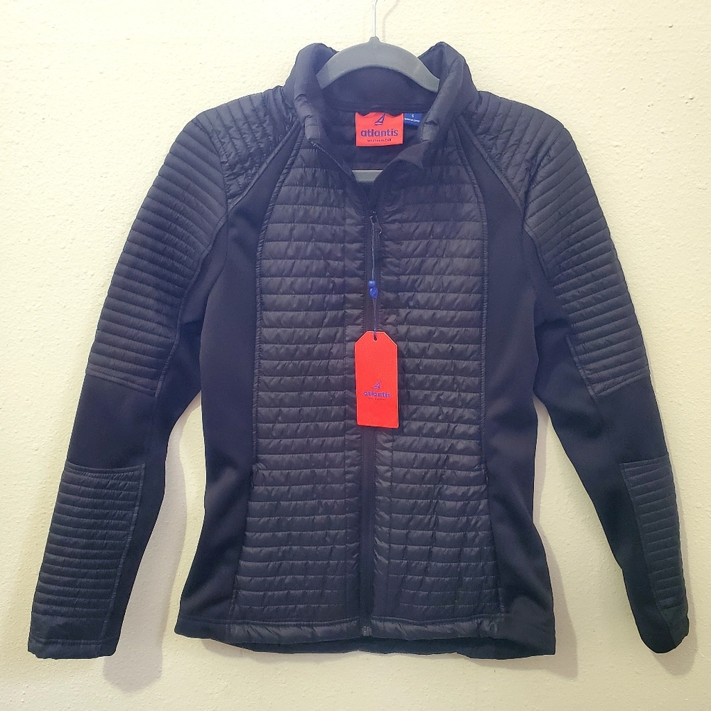 NWT Atlantis Weathergear Black Puffer Jacket with Quilted Design